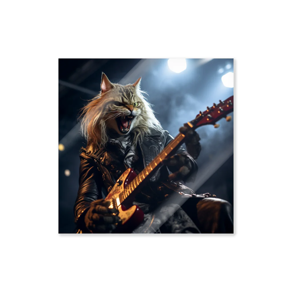 Gavi'sのRockなCat ギターバージョン3 Sticker