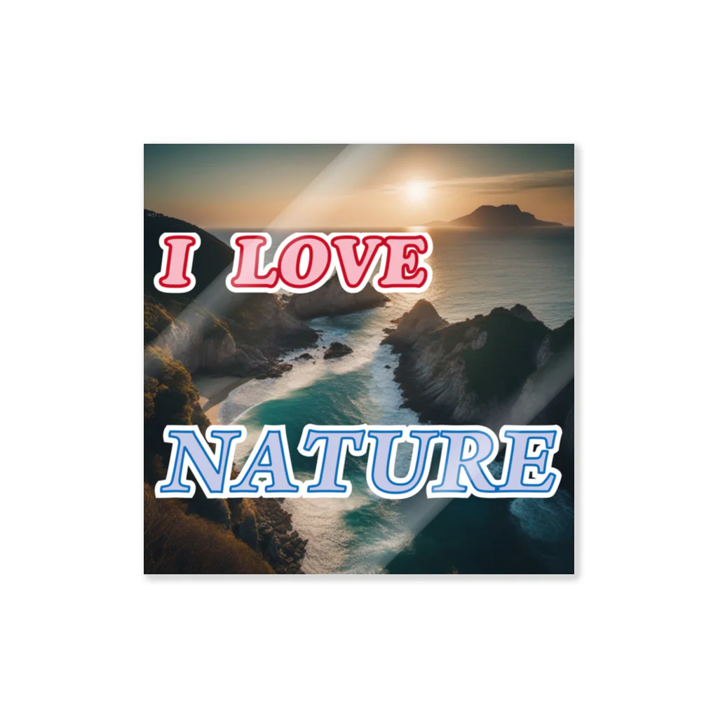 wataru-ingのI LOVE NATURE ステッカー