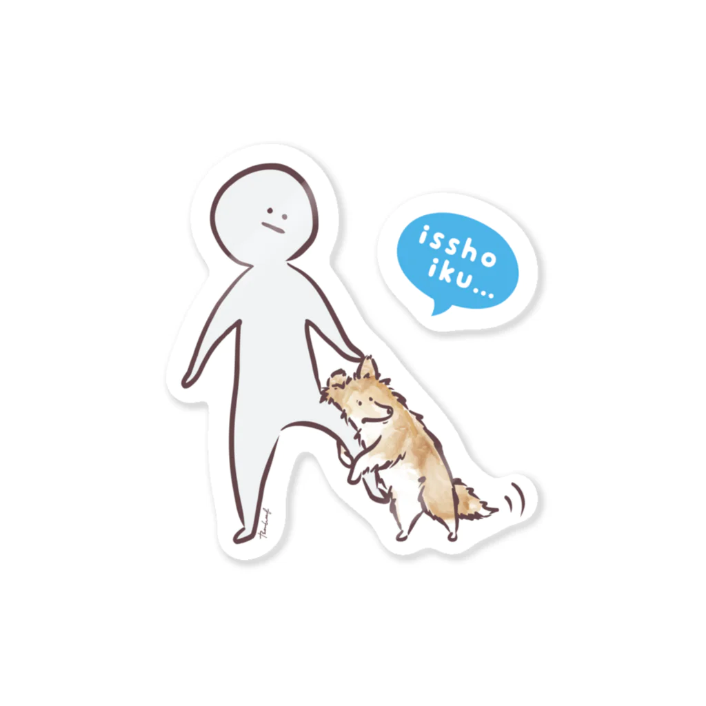 BowWoof Shopの【ver.A】シェルティと二犬三脚を貼っちゃえ Sticker