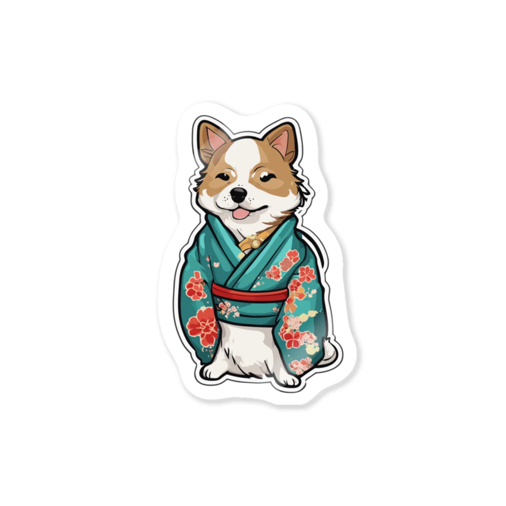 Risen ShopのKIMONO Japanese Dog(M) ステッカー