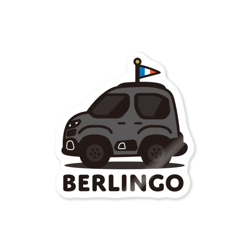 Grunherz@肉レンジャイイエローのシトロエン ベルランゴ [グリ プラチナム] ステッカー/キーホルダー/バッヂ CITROËN BERLINGO かわいい おしゃれ Sticker