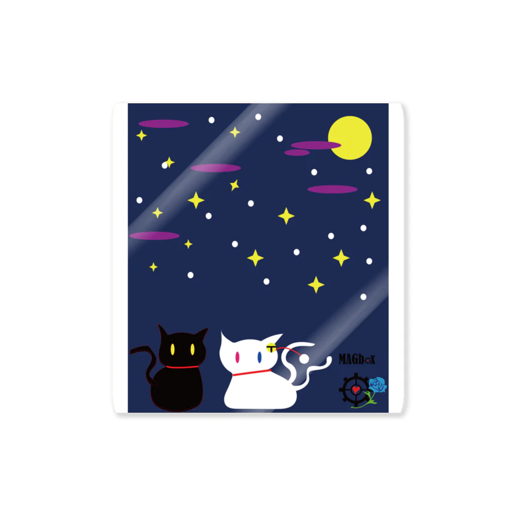 Amasyuiroのmagboxシリーズ　猫月夜 Sticker