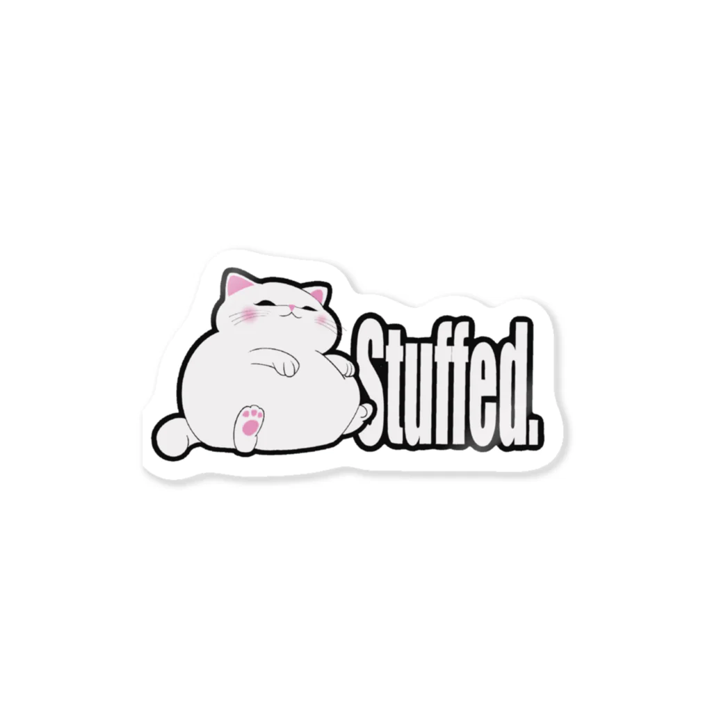 TMJ worksのぐうたら白猫。stuffed. ステッカー