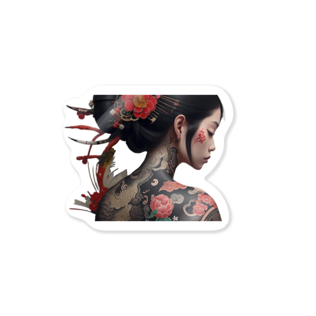 新ーARATAの和彫り美しい女性 Sticker