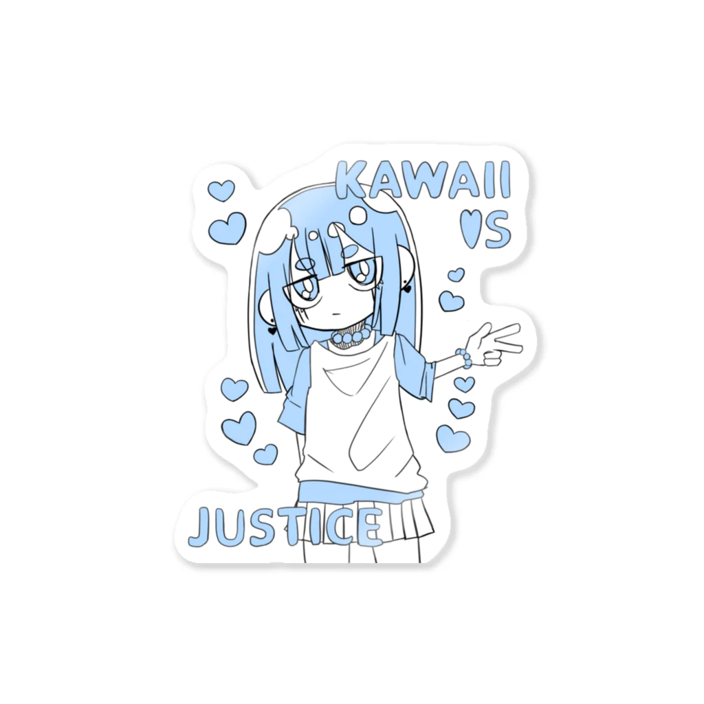ライカのお店屋さんのKAWAII女の子（空色） Sticker