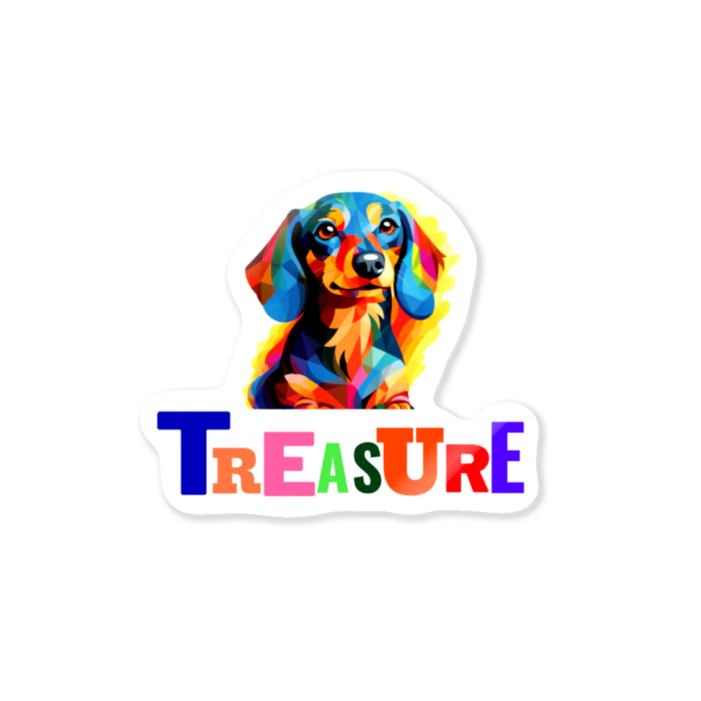 orangeandblueのTreasure（ミニチュアダックスフンド） ステッカー