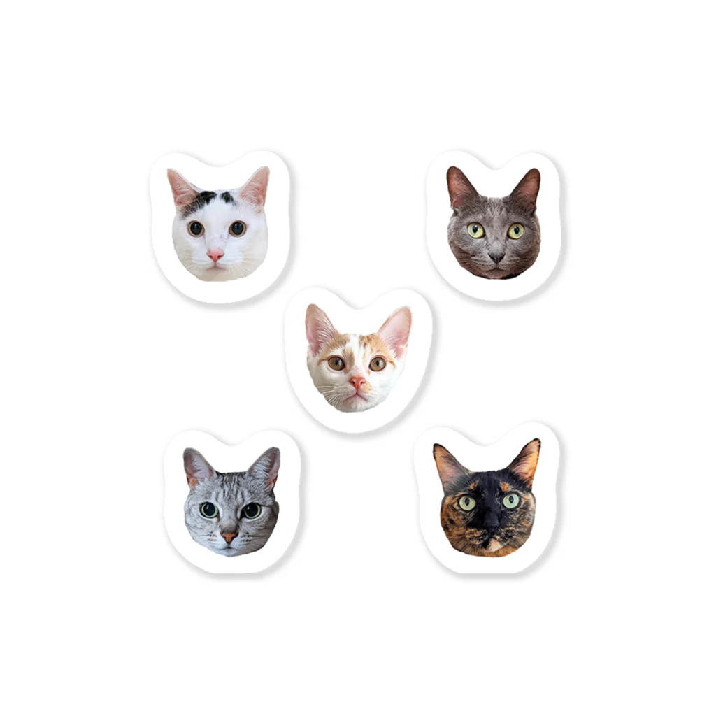 ねこほうチャンネル公式グッズのねこほう５匹ミニステッカー Sticker