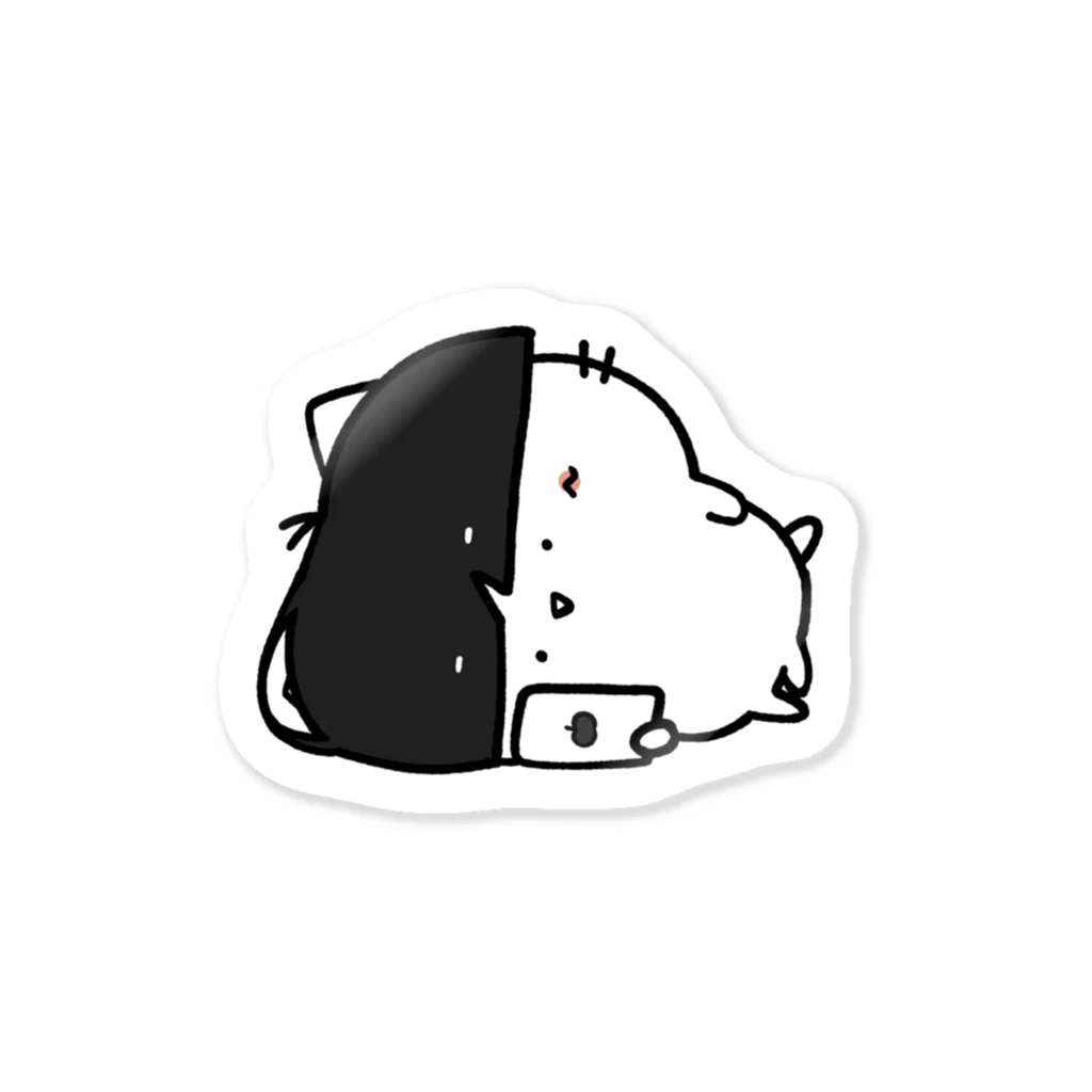 ゆとり【ジャパニーズショートヘア】のジャパニーズショートヘア寝ながらスマホVer.  Sticker