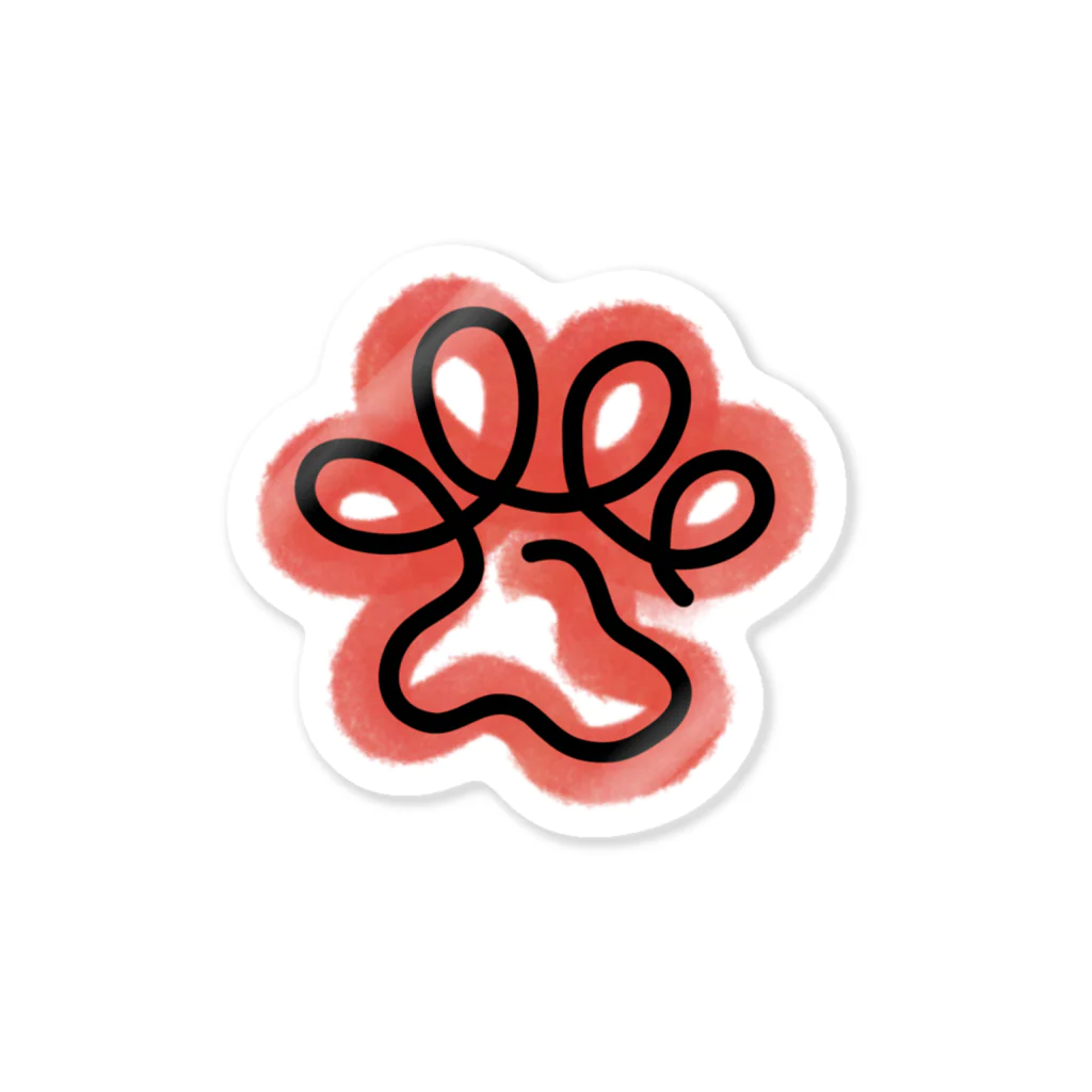 一筆書きのcolorfulな足跡🐾オレンジ / asachooonのステッカー