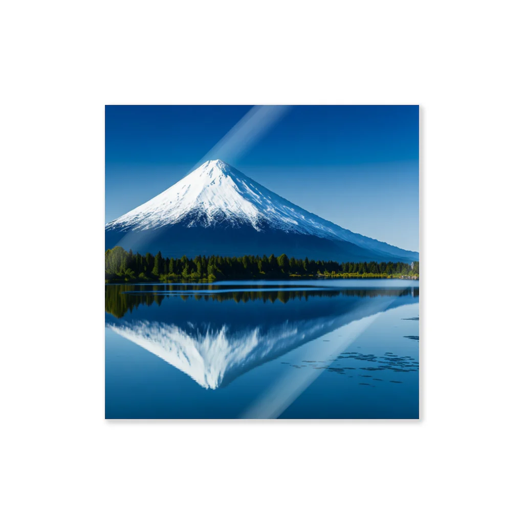 YASU1の湖に反射する富士山 ステッカー