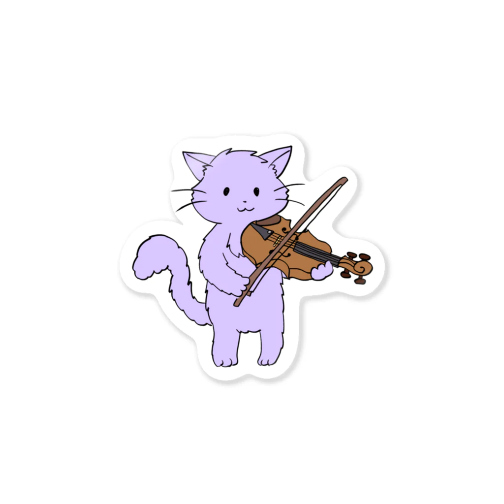 ももやみりんのバイオリンを弾くネコさん Sticker