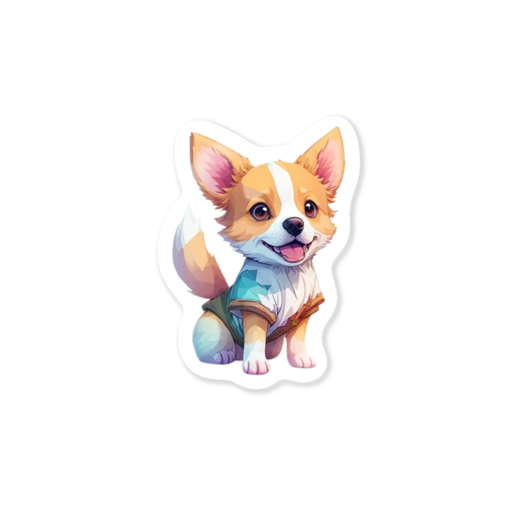 pondLeisurelyのカラフルで愛らしい子犬 Sticker