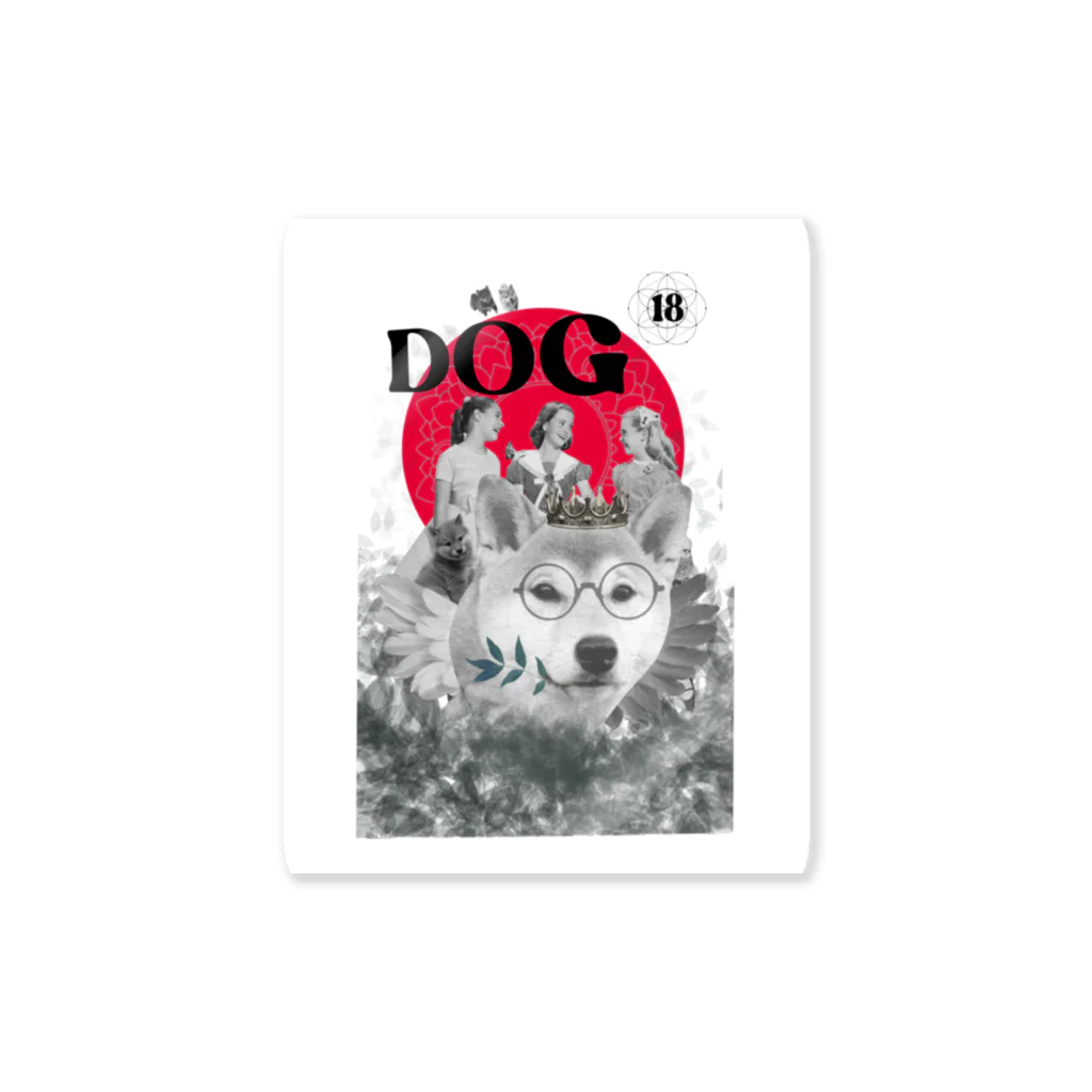 RueのArtの18→シバ犬　Stylish Lenormand  Sticker