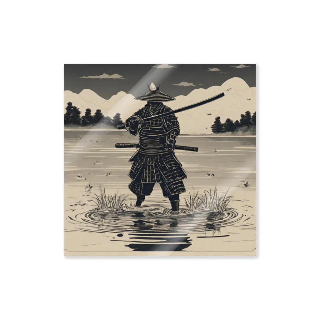 samurai-isの池に佇むサムライ Sticker