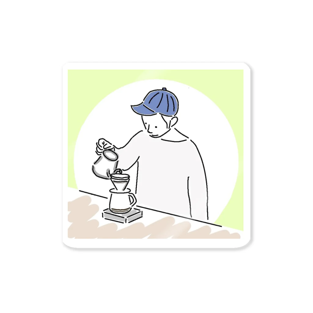 Barista_showのCoffee Man Sticker ステッカー