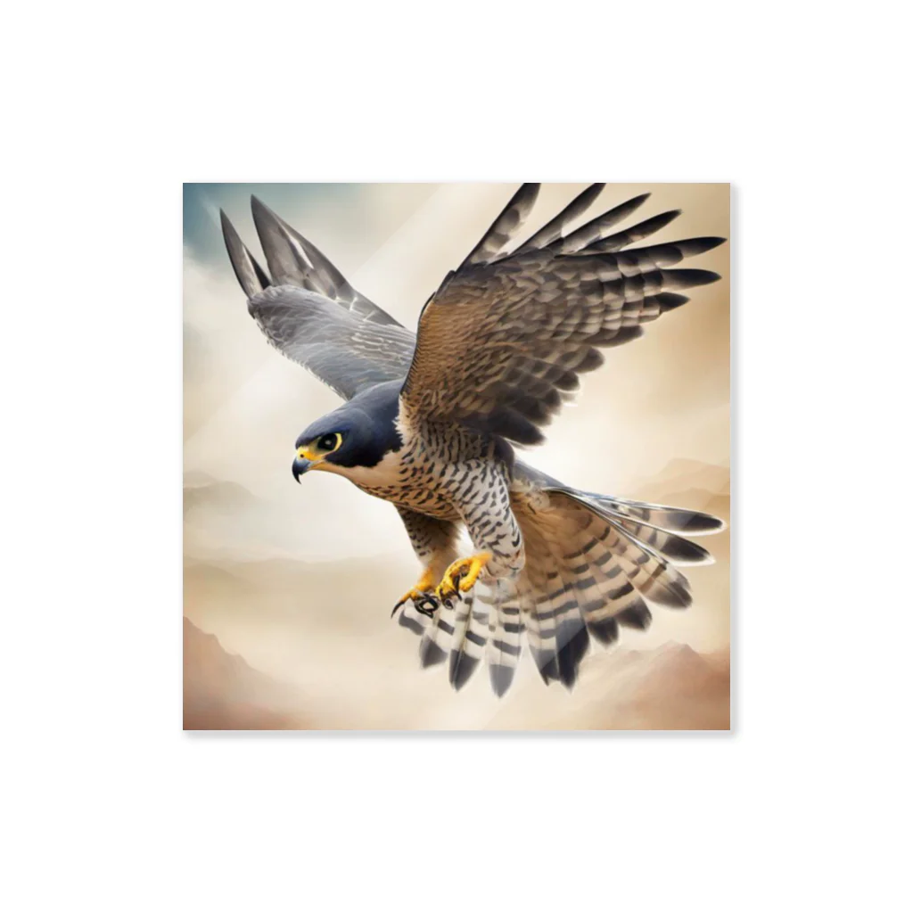 千裕アトリエ（いつもありがとう）のカラカラ (Peregrine Falcon) ステッカー