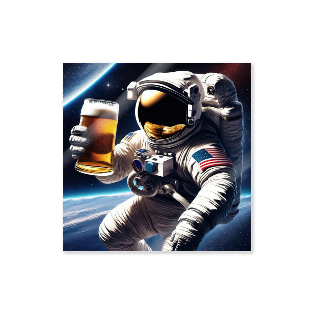 宇宙開発デザイン科の酒飲みアストロノーツ Sticker