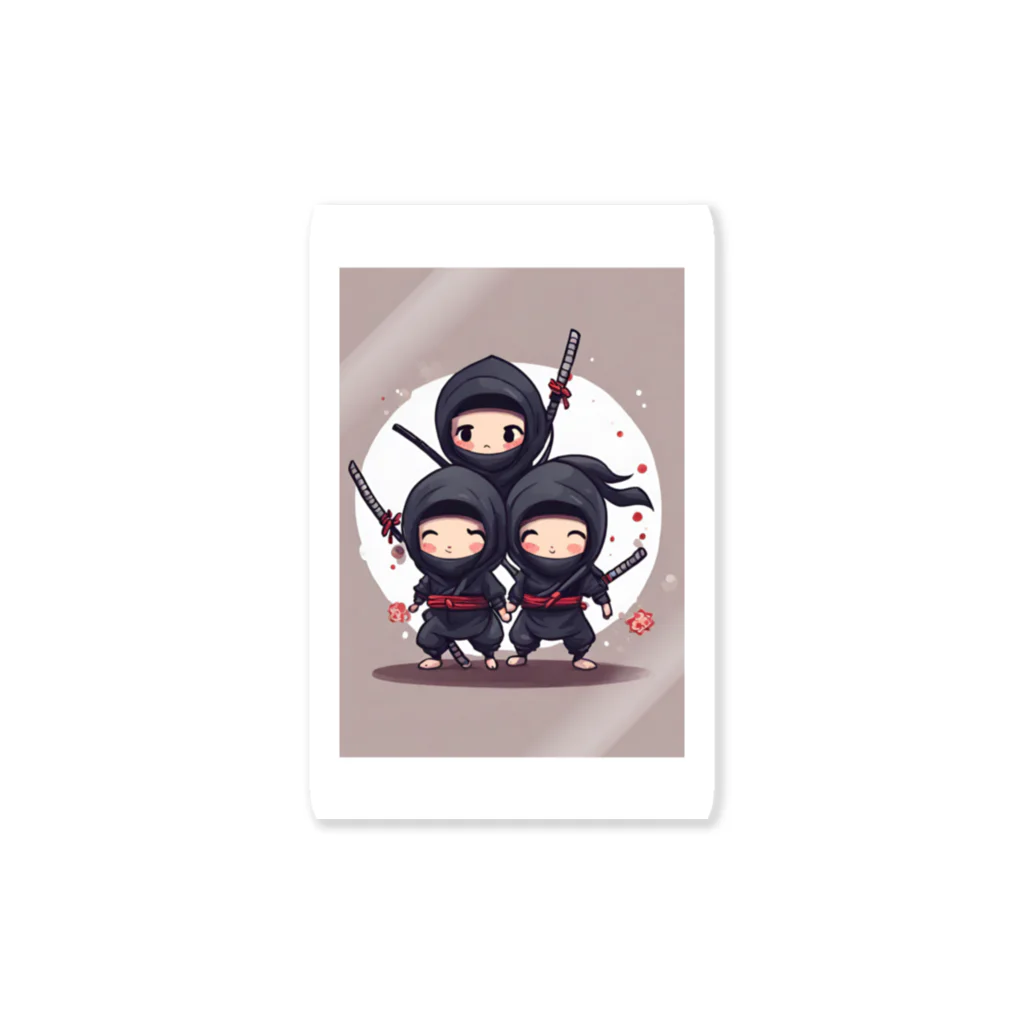 ニンニン忍者パンの可愛らしい二頭身の忍者イラスト Sticker