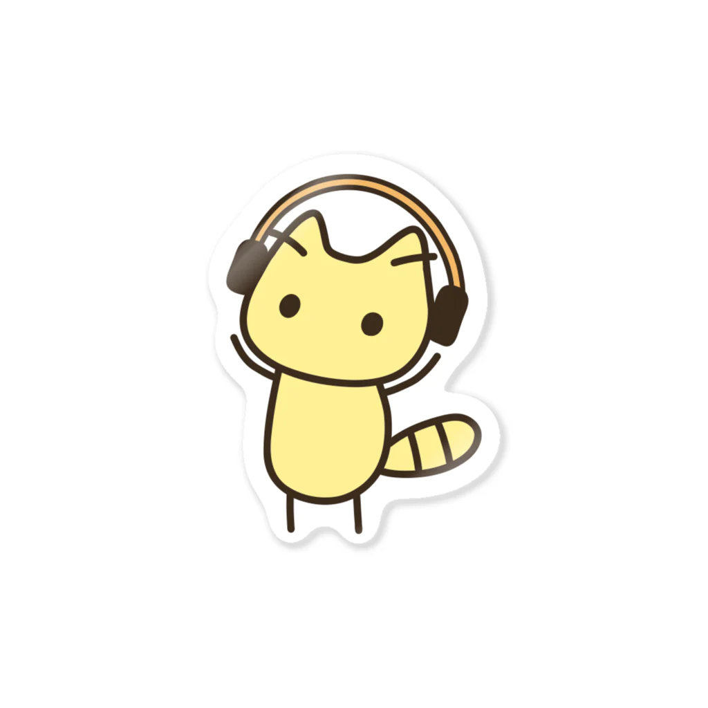 hirame shopのヘッドホンといぬ / DOG with headphones ステッカー
