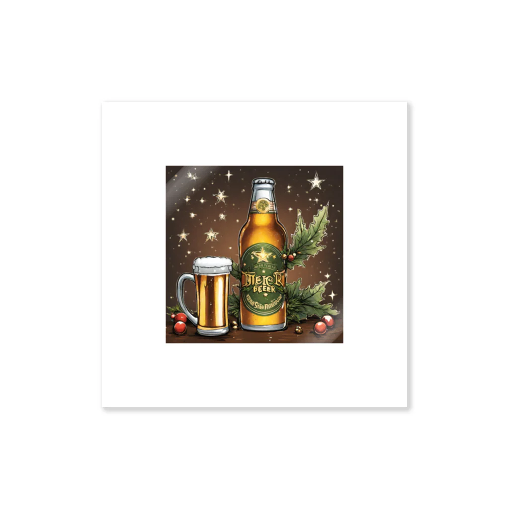 oimonのクリスマスにビールを ステッカー