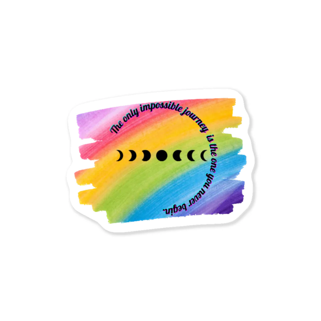  MIRACLE MOONの満ち欠ける月rainbow Sticker