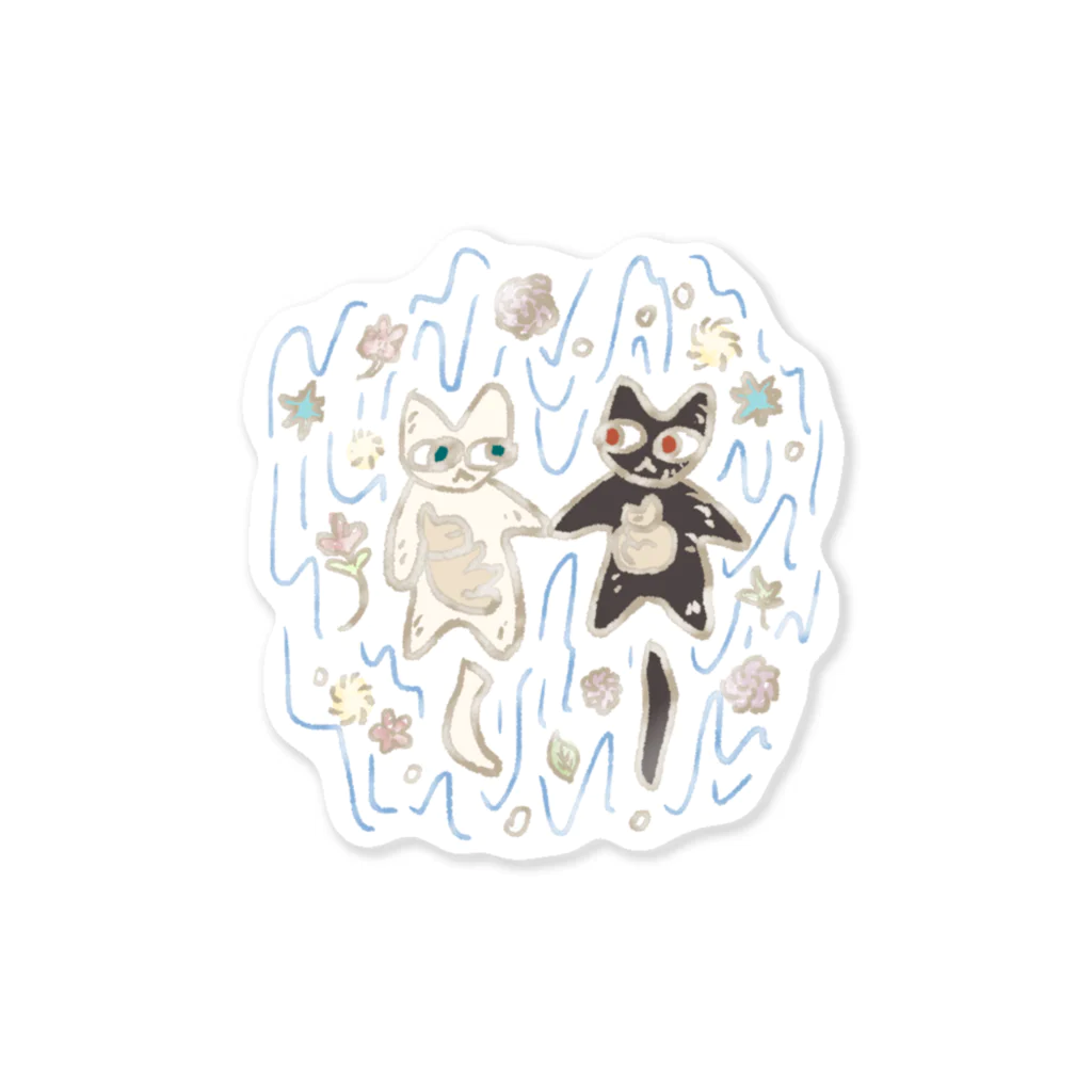 ボブテイルねこ画商の猫と諺・身を捨ててこそ浮かぶ瀬もあれ Sticker