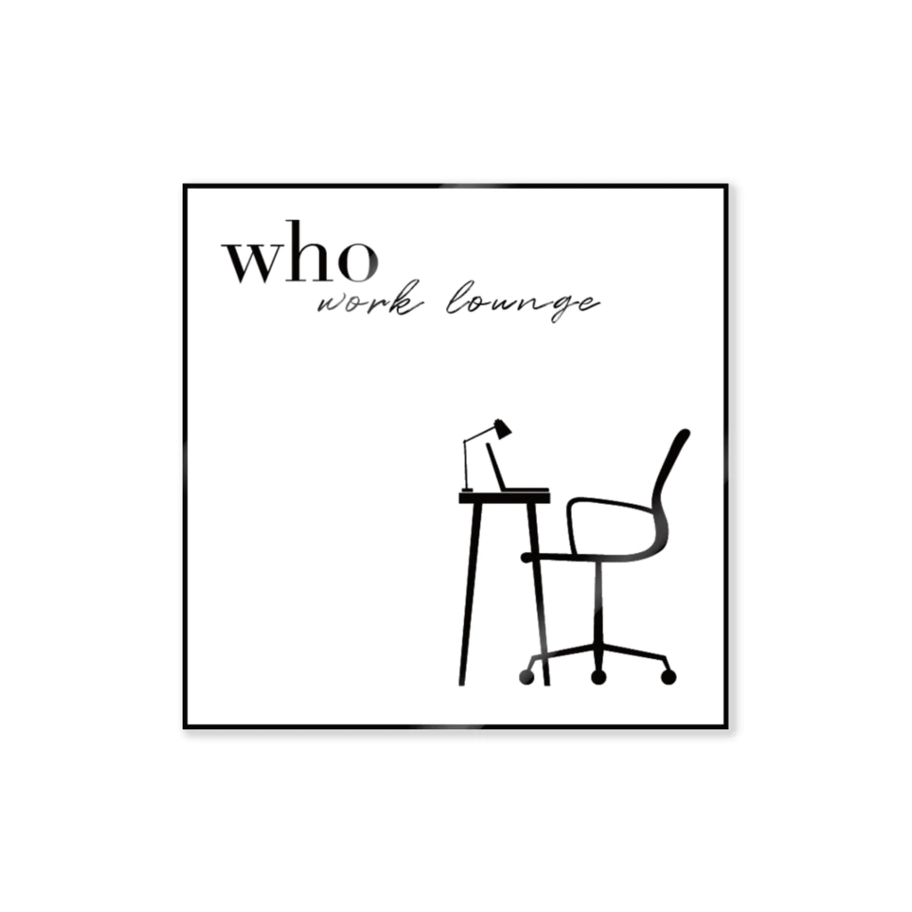 who｜東日本橋の24時間型ワークラウンジのwho work lounge (black logo) Sticker