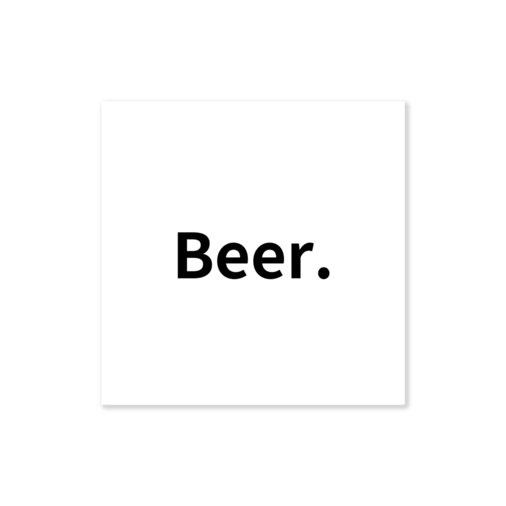 Beer.のBeer. （ホワイト） ステッカー