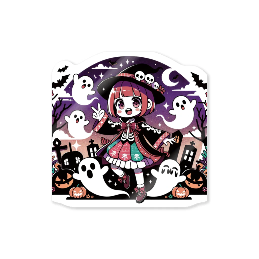 ArtifyGoodsのハロウィンの魔法少女 Sticker