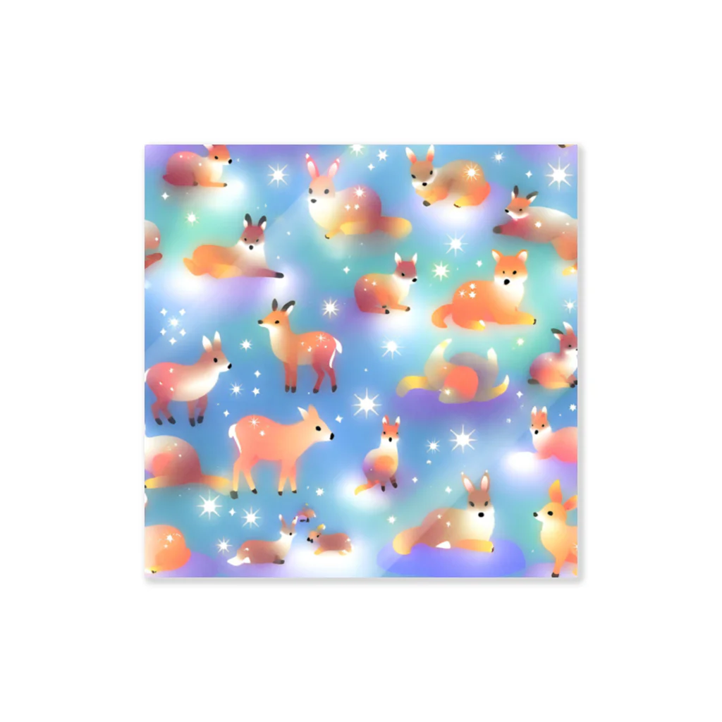 number of stars【デザインの想像】の可愛い冬の動物たち Sticker