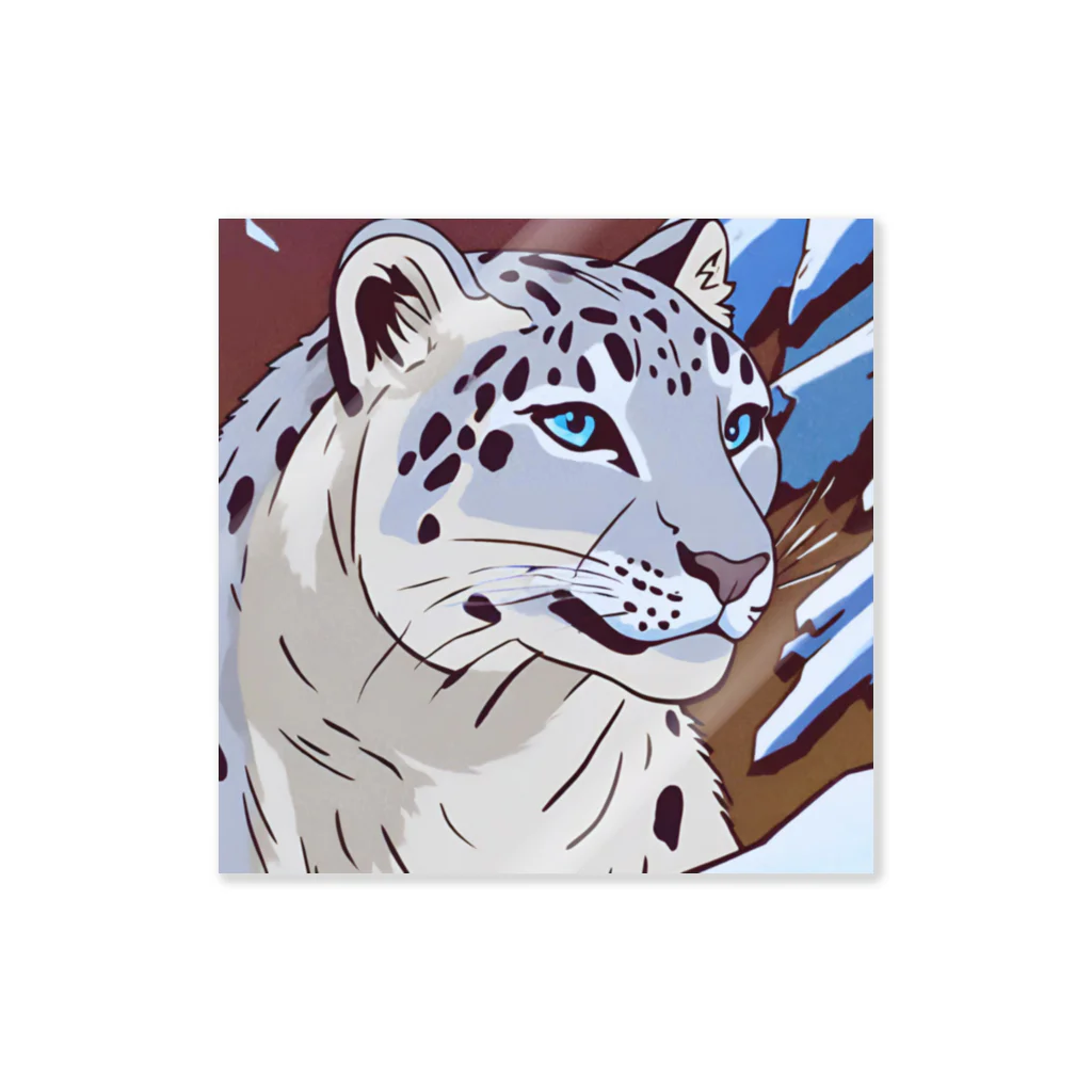 アニマルデザインの息を潜めるユキヒョウ Sticker