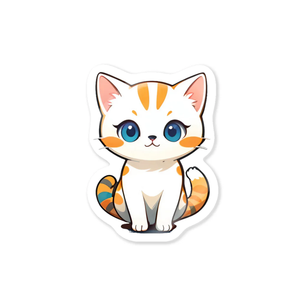 もふもふデザインストアのふんわり癒しのモフモフ猫 Sticker