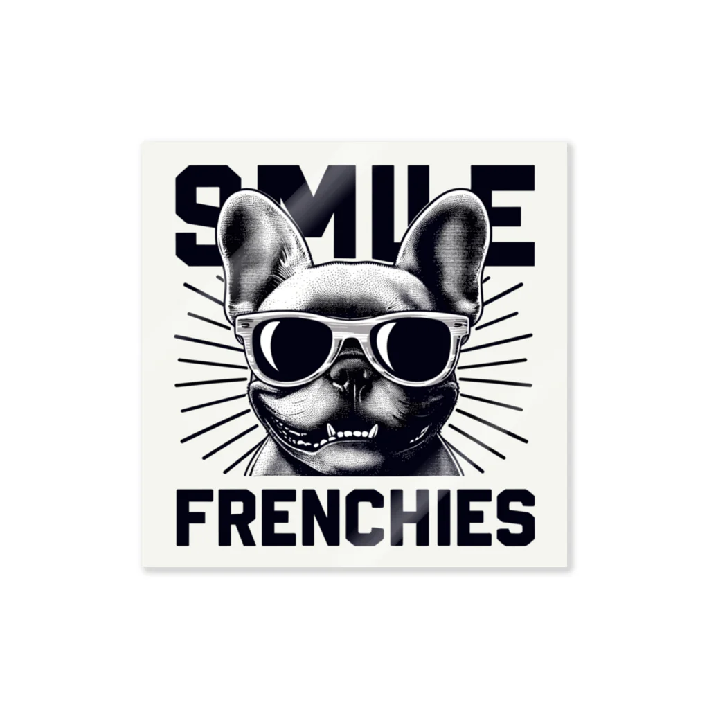 サングラス犬 sunglasses dogs【 monographic 】のサングラス犬【フレンチブル】（wearing-sunglass French bull） ステッカー