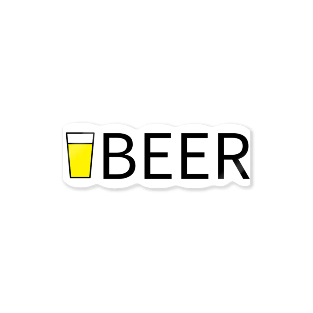 BEERのビール_ロゴ(透過) ステッカー