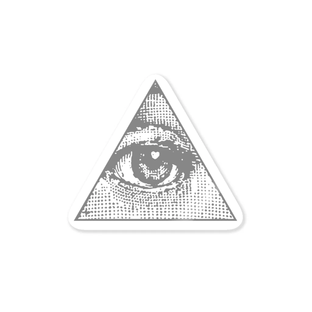 metao dzn【メタヲデザイン】のIlluminati eye triangle (gry) ステッカー