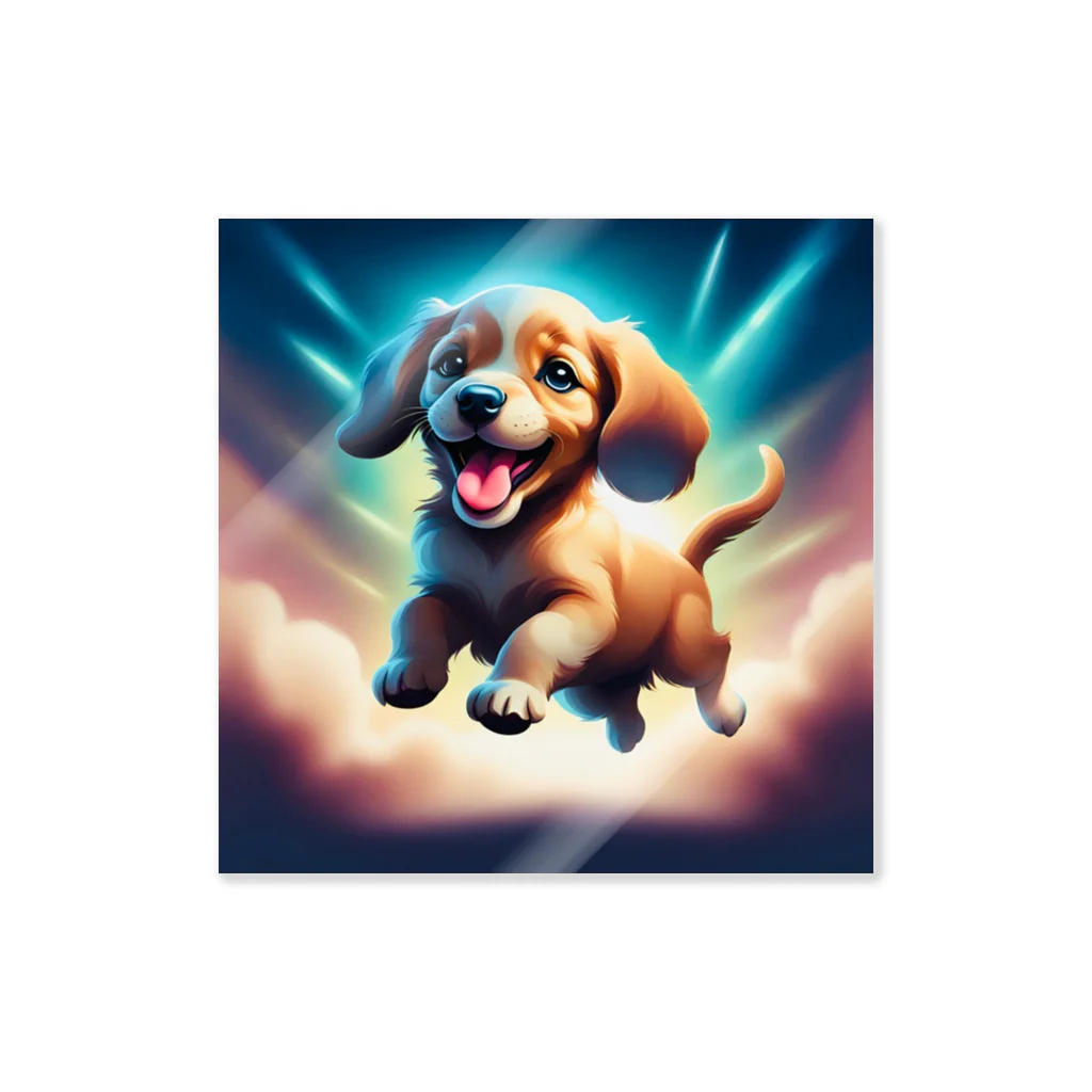 m222web-shopのジャンプしている可愛い子犬のグッズ Sticker