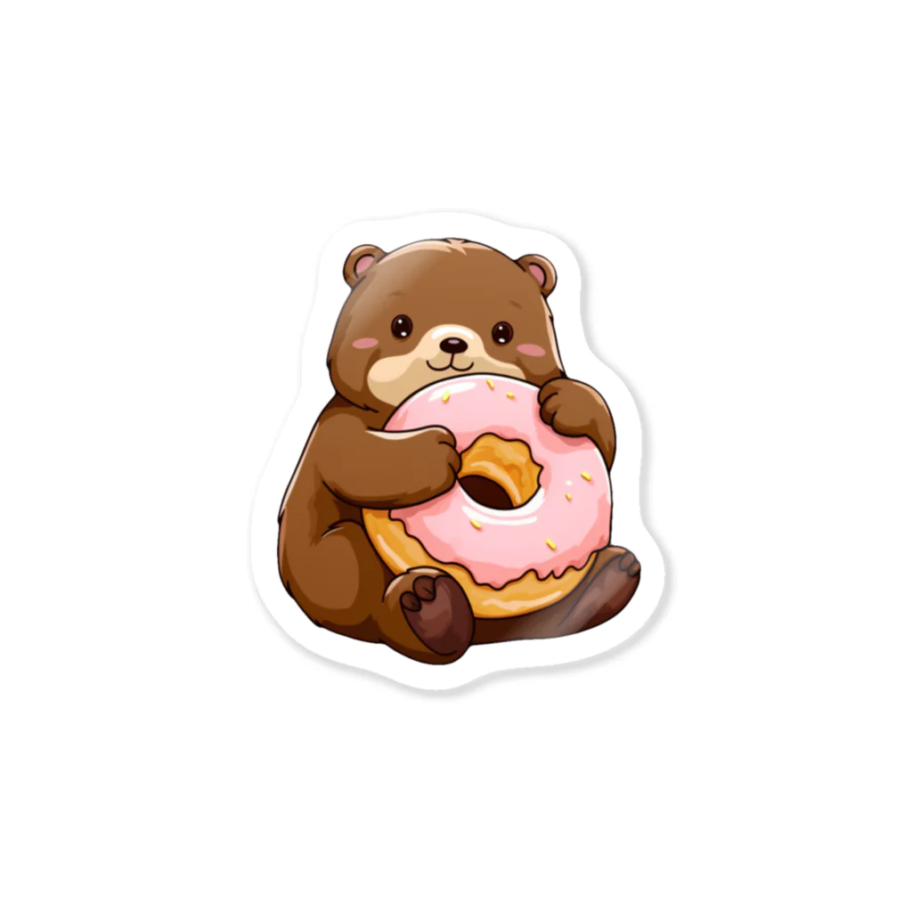 @sakosako69のドーナツを食べるクマ Sticker