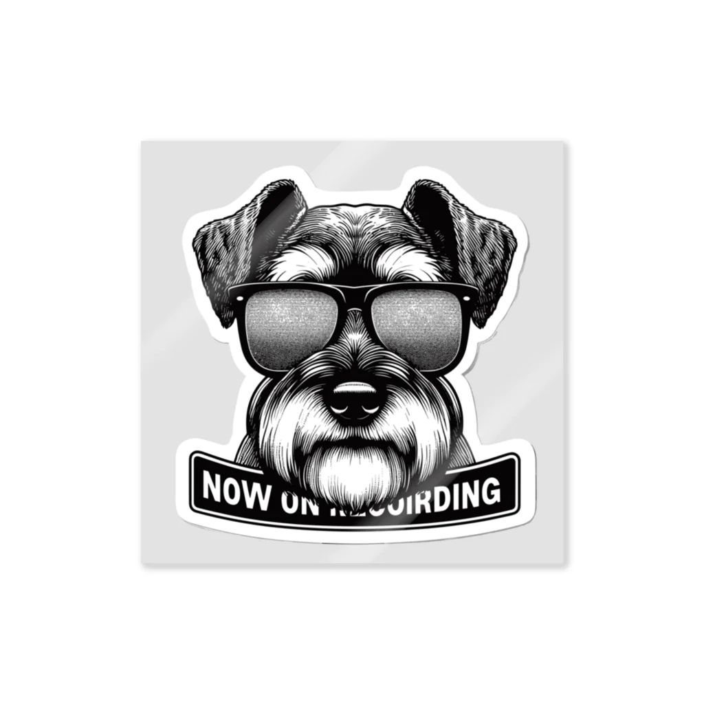 サングラス犬 sunglasses dogs【 monographic 】のドラレコ用サングラス犬【ミニチュアシュナウザー】 ステッカー