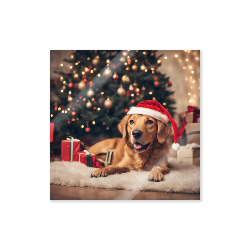 yumena_のクリスマスを満喫する犬 Sticker