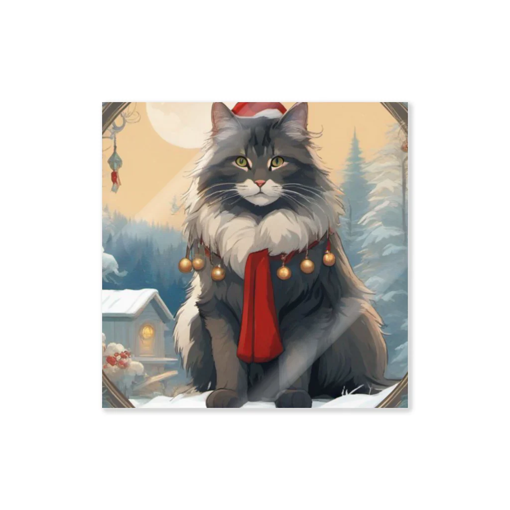 ruiruirの猫　冬　クリスマス Sticker