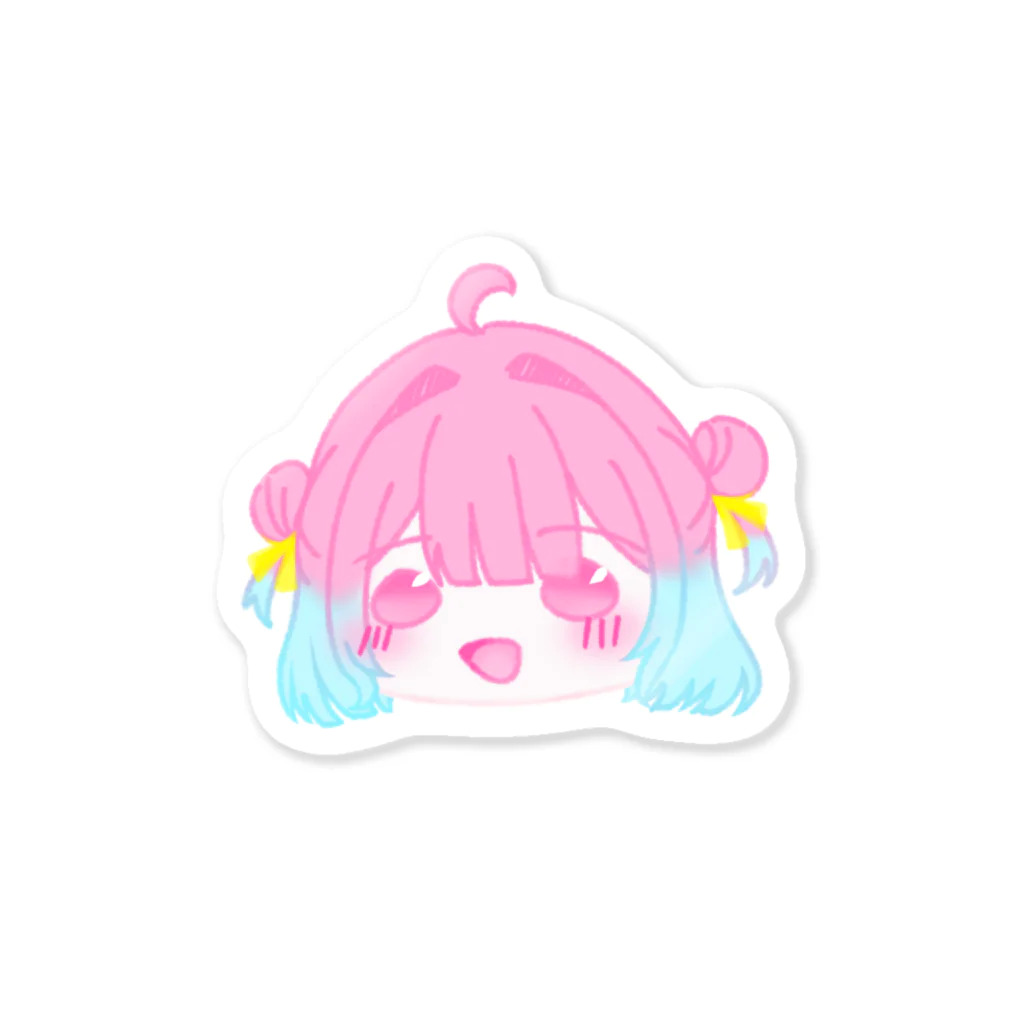 とけたみかん飴ショップのぴんくとみずいろグラデガール Sticker