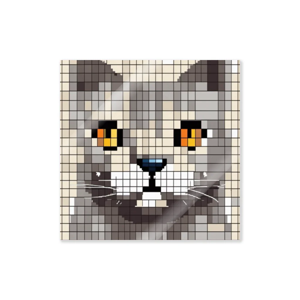 koba777のドット絵ブリティッシュショートヘア ステッカー