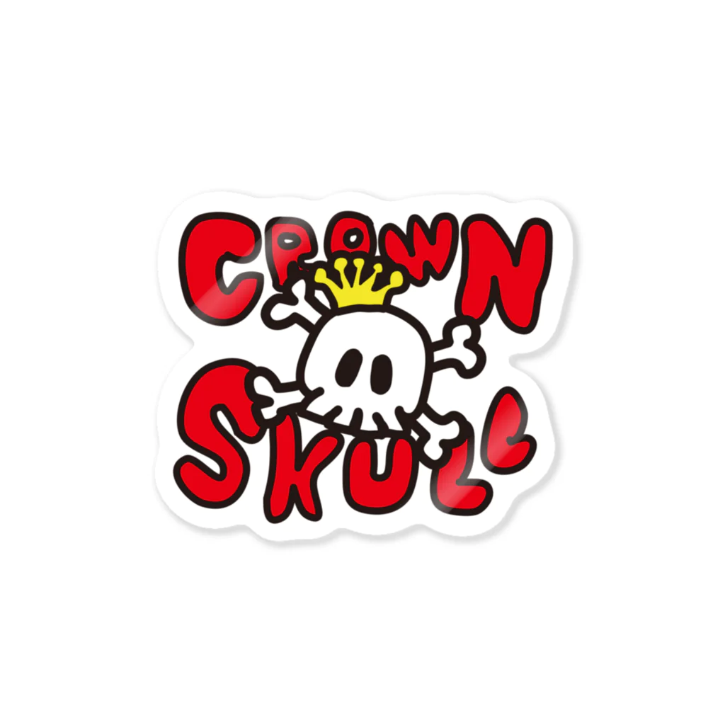 HSMT design@NO SK8iNGのCROWN SKULL ステッカー