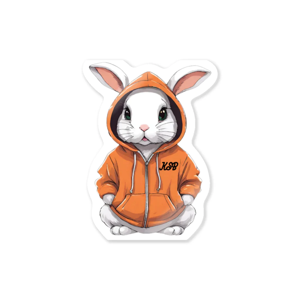 KSBのPeco wearing an orange hoodie Sticker
