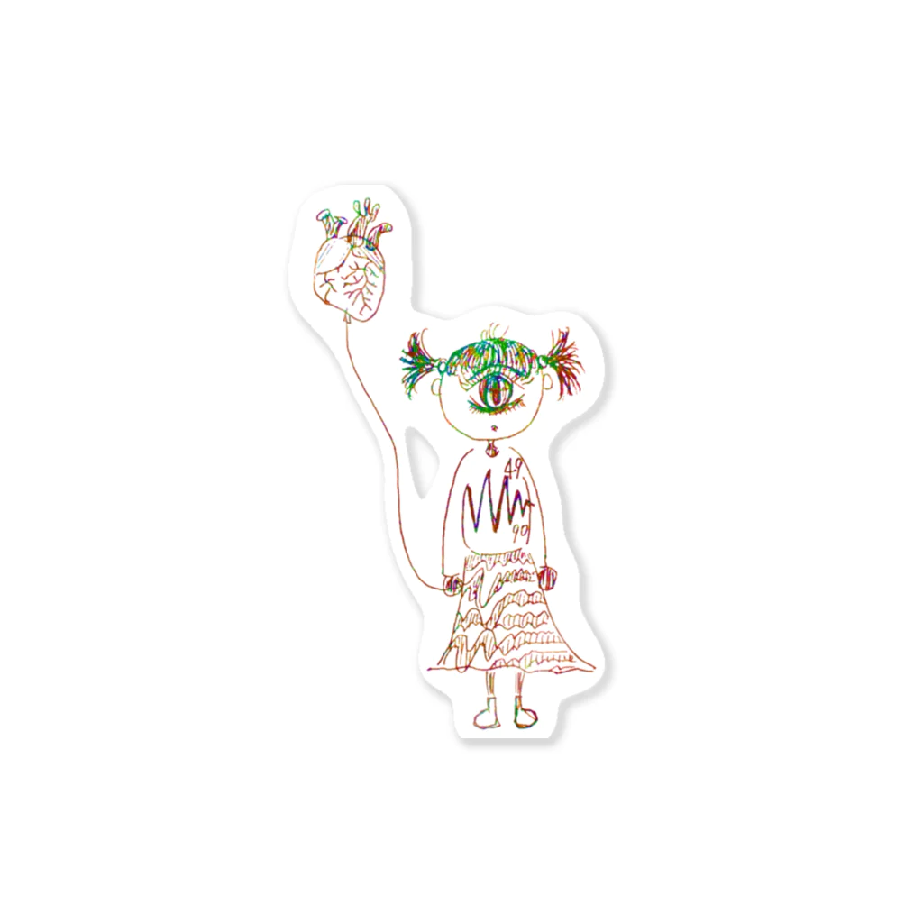 PENYO official shopの死を予感して心臓を君に捧げるねちゃん Sticker