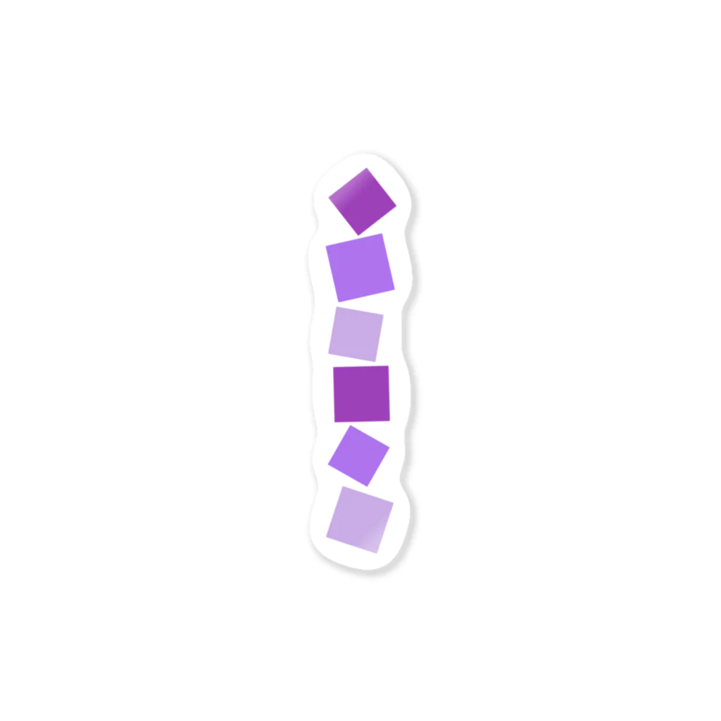 つきしょっぷの紫色の四角形 ステッカー
