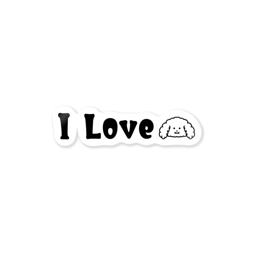 ほしいるかのI Love プードル Sticker