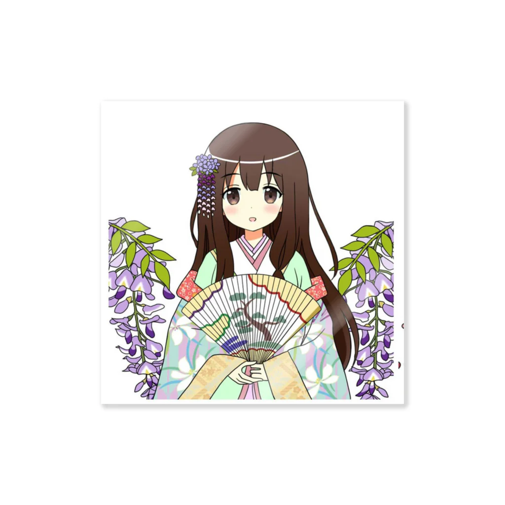 かわいい百人一首のときめく恋の百人一首（和泉式部） Sticker