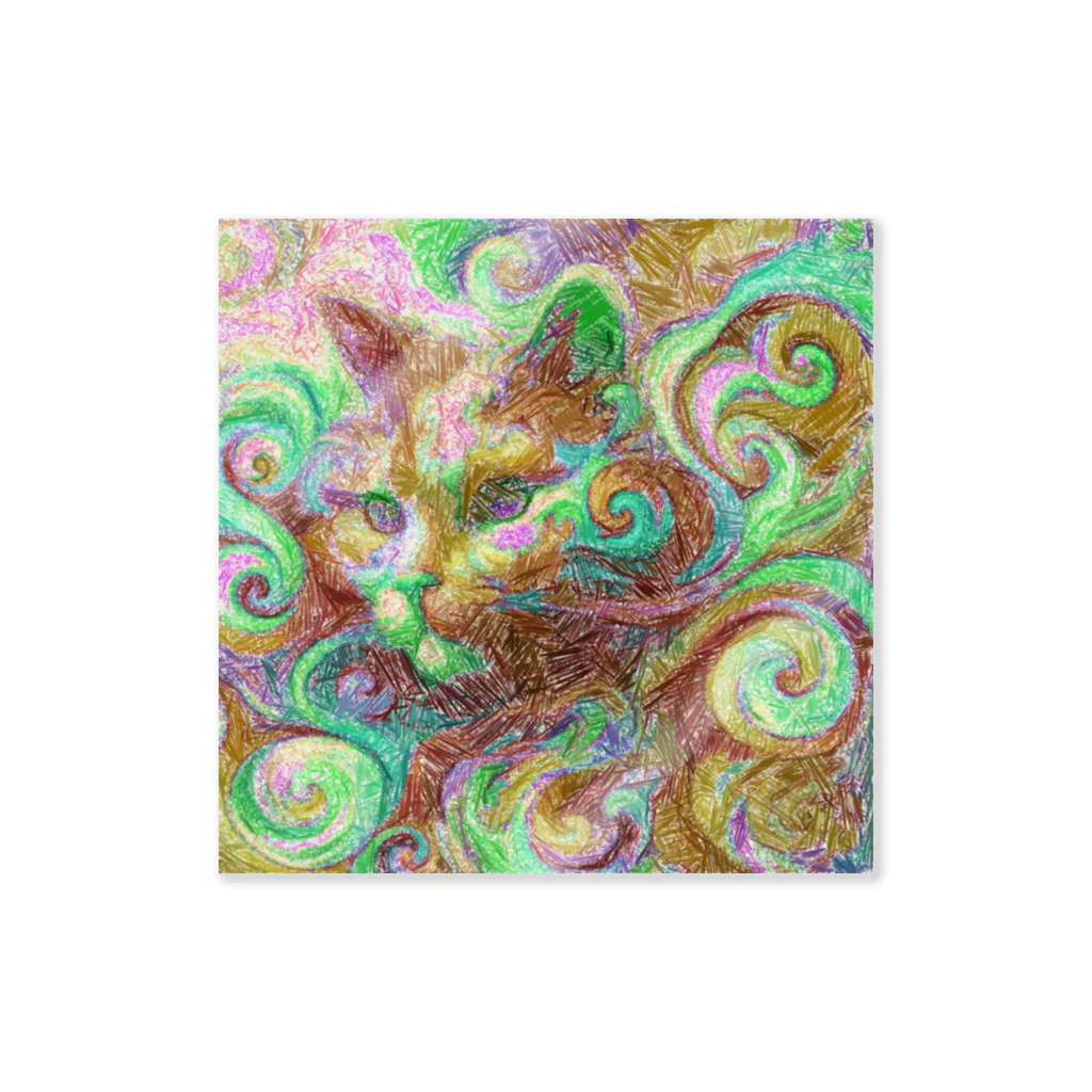 Distorted Chromatic DreamのWhimsical Feline Dream #1/6 Sticker