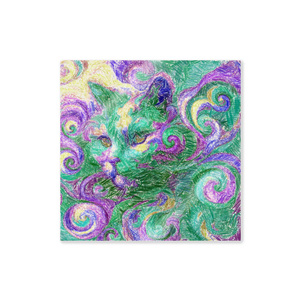 Distorted Chromatic DreamのWhimsical Feline Dream #3/6 Sticker
